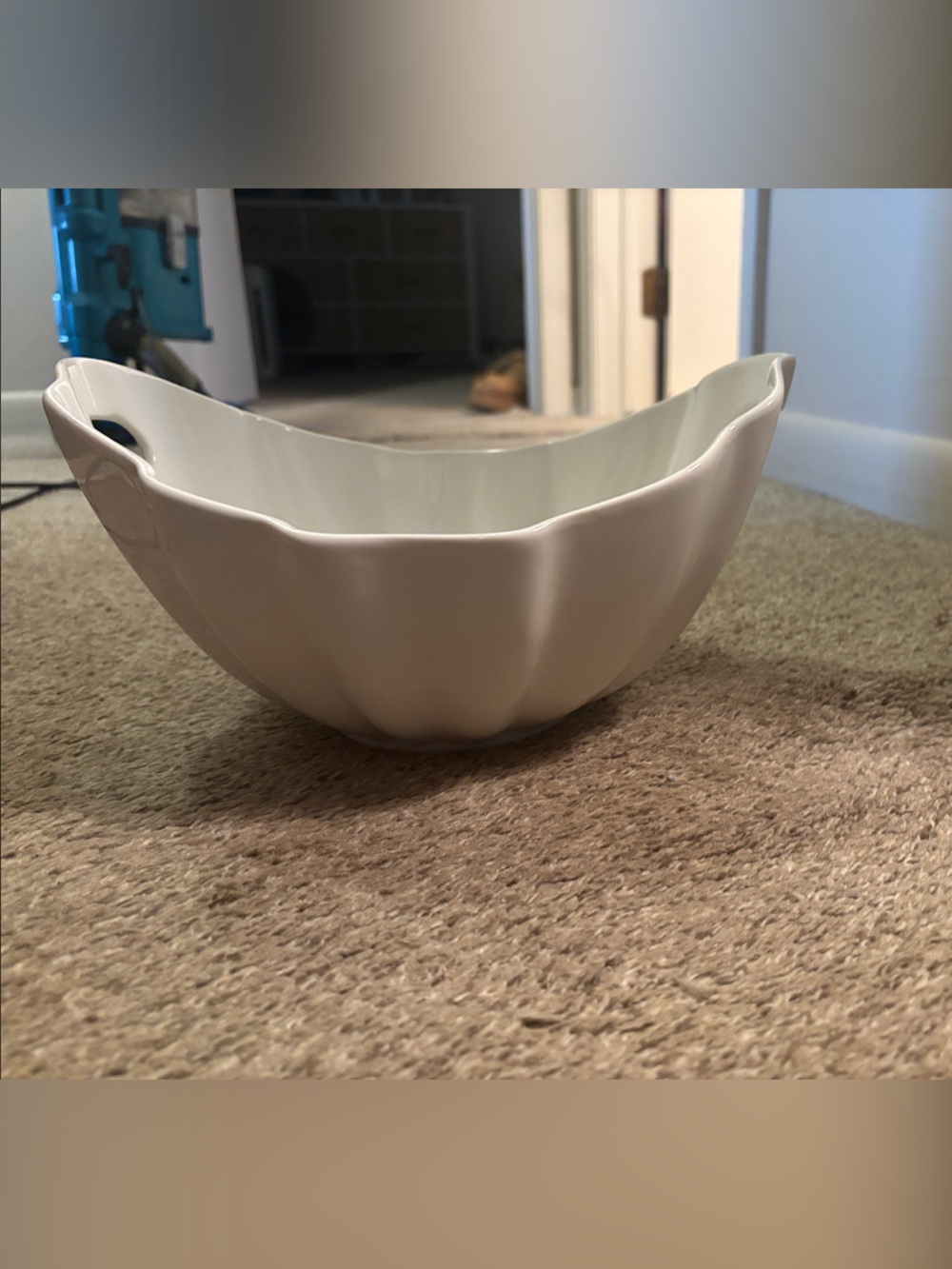 White Ceramic Decorative Serving Bowl - Classic Home Accent